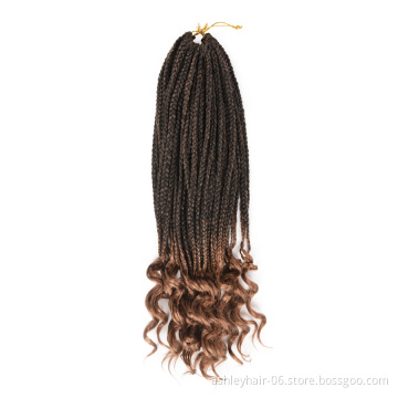 24 Inch Curly End 3D Split Box Jumbo Twist Crochet Synthetic Braid Hair